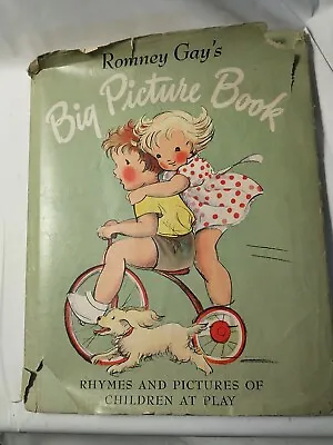 1947 Vintage ~ Romney Gay's Big Picture Book Rhymes & Pictures Children At Play • $25