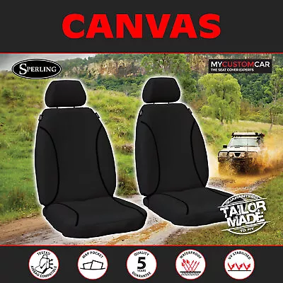 For Hyundai I40 VF Wagon 2012-2019 Canvas Black Custom FRONT Car Seat Covers • $239