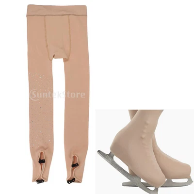 £21.64 • Buy Girls Over Boots Ice Skating Tights With Crystal Skate Dancing Legging With