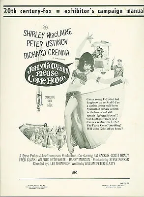 $49.99 • Buy John Goldfarb, Please Come Home! (1965) Shirley MacLaine Peter Ustinov Pressbook