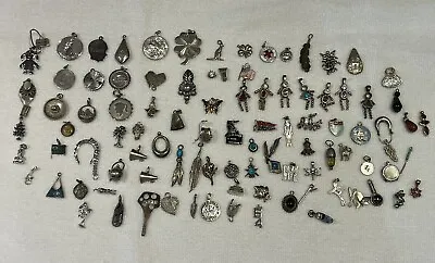 Vintage Sterling Silver Charms Pendants And Others Lot Collection • $175