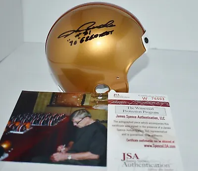 Don Bosseler Signed Early 1950's Gold Mini Helmet Washington Redskins 70 Grt Jsa • $168.59
