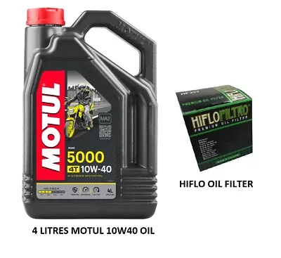 Oil And Filter For Kawasaki ZX-10R 1000 Ninja 2008-2009 Motul 5000 10W40 Hiflo • £36.95