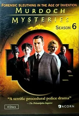 Murdoch Mysteries Season 6 (4 DVD SET)   EXCELLENT / MINT CONDITION / FREE SHIP • $13.99