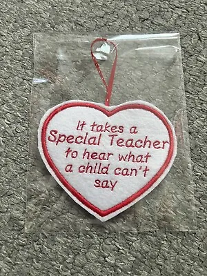 Teacher Fabric Hanging Heart Sign Senco Special Needs Teacher Autism • £3