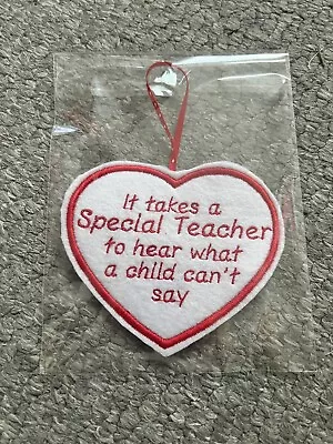 Teacher Fabric Hanging Heart Sign Senco Special Needs Teacher Autism • £3