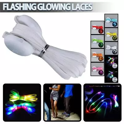 £4.42 • Buy LED Light Up Shoe Laces Light Flashing Glowing LED Luminous Strings Colourful