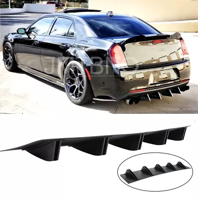 $41.76 • Buy For Chrysler 300 Rear Diffuser Shark Fins Bumper Splitter Chin Spoiler Lip Black
