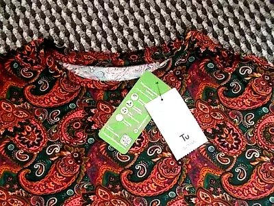 Tu Paisley Pattern Relaxed Fit T-shirt Size 12 Bnwt • £2.99