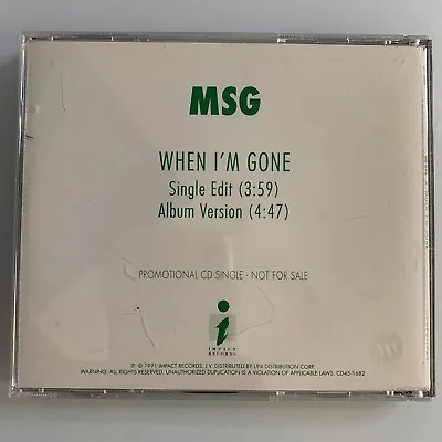 MSG McAuley Schenker Group When I'm Gone CD Promo Single • $19.98