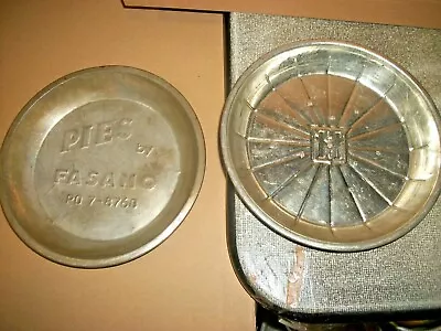 2 Vintage Steel Pie Plates/Tins 1 LJH LLoyd J Harris & 1 Pies By Fasano  • $16.99
