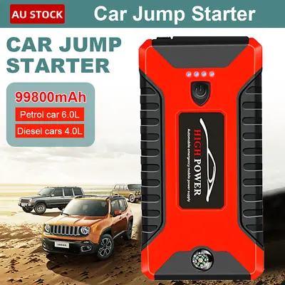 Portable Car Jump Starter 99800mAh 12V Pack Booster Charger Battery Power Bank • $46.69