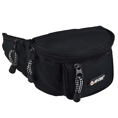 Hi-Tec Mens Bum Bag Travel Utility Practical Handy Fanny Pack Waist Black • £9.99