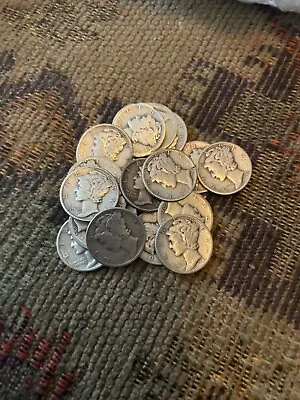 20 Lot Count - 1916-1945 Mercury Dimes - 90% Silver Coins - $2 Face Value • $42.99