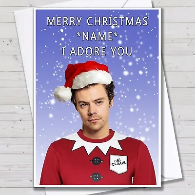 £2.99 • Buy Personalised Harry Styles Christmas Card - Harry Styles Xmas Card Any NAME