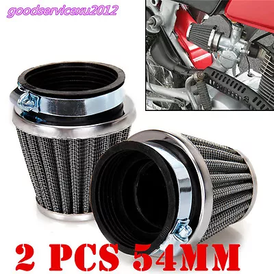 2 X 54mm Motorcycle ATV Chrome Pod Mushroom Head Air Filters Clean Kit Universal • $17