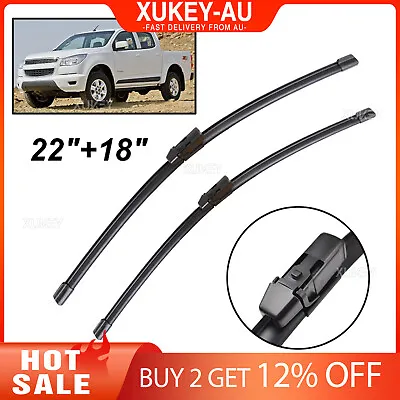 $16.79 • Buy Pair Front Windscreen Wiper Blades For Holden Colorado RG 2012-2017 18 /22 
