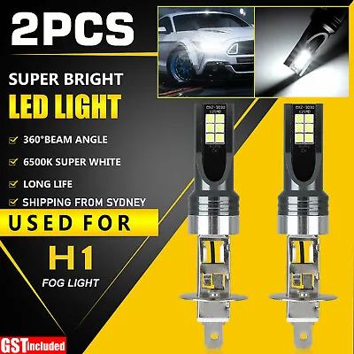 2X H1 LED Car Fog Headlight Conversion Globes Bulbs Beam 200W 12000LM LD2004 • $11.59