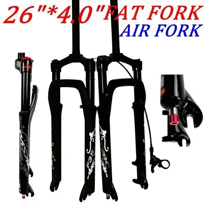 26*4.0  Bike Suspension Air Fork Quick Remove Disc Brake Snow Bicycle Fat Fork • $176.79