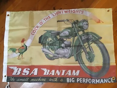 POSTER FLAG Man Cave Flag PRINT BSA Bantam British Motor Cycle BSA Motor Cycles  • $43.99