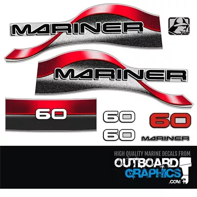 Mariner 60hp 2 Stroke Split Back Outboard Engine Decals/sticker Kit • $52.95