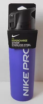 $19.95 • Buy Nike Pro SS Hypercharge Straw Insulate Water Bottle Steel 24oz