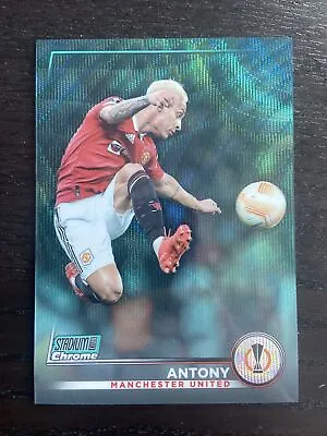 2022-23 Topps Stadium Club Chrome UEFA ANTONY /275 Aqua Wave Refractor Man Utd • £3