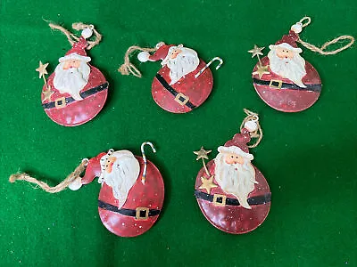 5 Father Christmas Design Bauble Christmas Tree Decorations  • £8.99