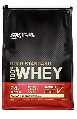 Optimum Nutrition Gold Standard 100% Whey Protein Vanilla Ice Cream 10 Lbs • $170