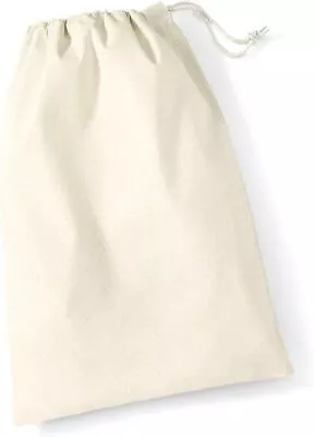 Drawstring Laundry Bag Eco Bag Cotton Plain Reusable Storage Medium Washing Bags • £2.30