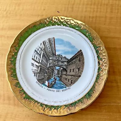 Old Vintage Venezia Ponte Del Sospiri 7.5”Wall Plate Bavaria West Germany • $19.99