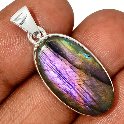 Natural Purple Labradorite 925 Sterling Silver Pendant Jewelry CP42028 • £15.83