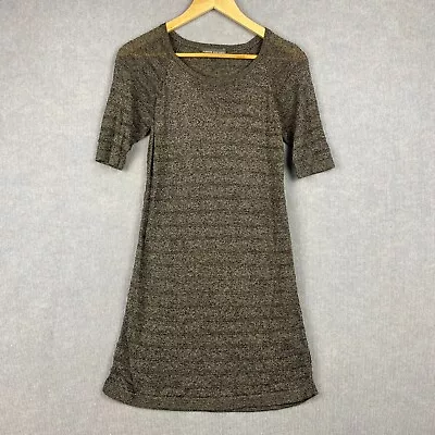 Camilla And Marc Dress Womens 10 Grey Black Metallic Lacewing Shiny Chain Link • $39.95