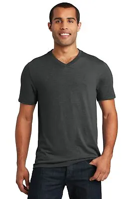 District DT1350 Mens Short Sleeve Perfect Tri V-Neck Smart Casual T-Shirt • $9.47