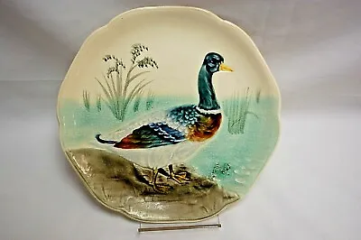 French Majolica Choisy-le-Roi France Mallard Duck Plate Antique   S8268 • $89.99