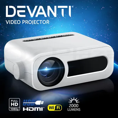 $92.95 • Buy Devanti Mini Video Projector Wifi USB HDMI Portable HD 1080P Home Theater