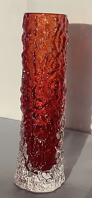 £25 • Buy Whitefriars Glass Vase 9729 - Geoffrey Baxter - Bark Texture Original Label