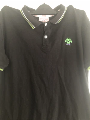 Marvel Polo T Shirt Black Incredible Hulk Folded And Hung • £3