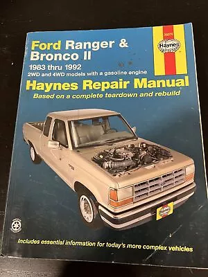 FORD RANGER & BRONCO II 1983 THRU 1992 REPAIR MANUAL 36070 Haynes • $6.99