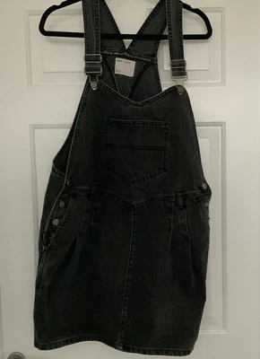 £6.50 • Buy Asos Denim Pinafore Dress, Washed Black, Size 16