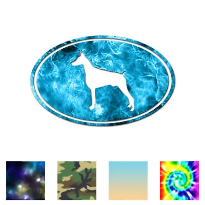 £17.21 • Buy Doberman Oval Dog - Vinyl Decal Sticker - Multiple Patterns & Sizes - Ebn3656