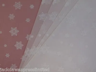 10 X A4 100gsm Printed Translucent Vellum Paper -  White Snowflakes AM519 • £6.59