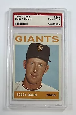 1964 Topps #374 Bobby Bolin EX-MT 6 Graded Card GC17-1899 • $10