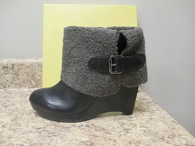 Max Studio Arctic Wedge Ankle Fur Boot 8 M Black New With Box  • $89.99