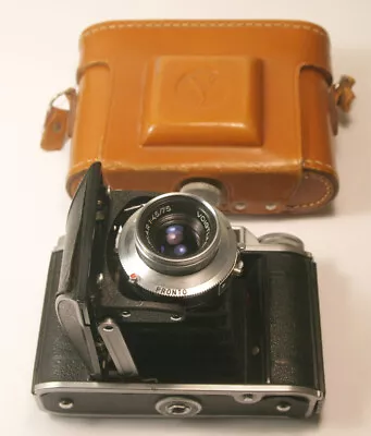 Voigtlander Perkeo I Camera W/ Vaskar 75mm 4.5 Lens & Pronto Shutter Excellent • $175