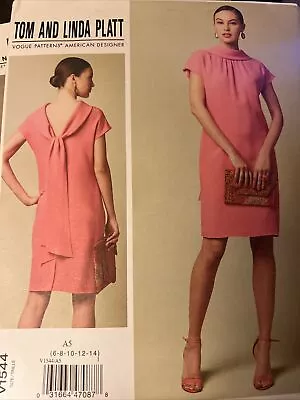 Vogue V1544 Misses 6-14 Designer Tom And Linda Platt Dress Sewing Pattern • $12