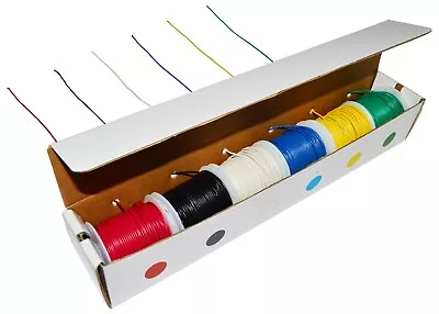 22 Gauge Solid Wire Kit 6 Different Color 100 Foot Spools With Dispenser Box • $49.99