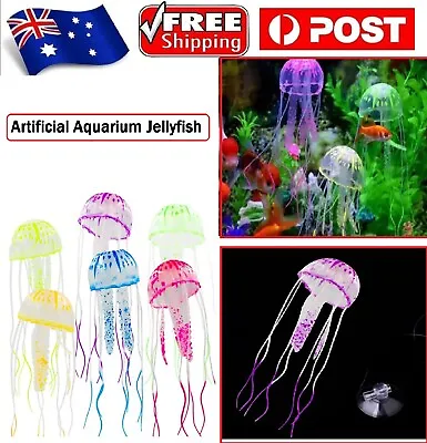 Artificial Aquarium Jellyfish Ornament Fish Tank Glowing Effect WP Decoration AU • $11.99