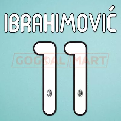 Ibrahimovic #11 2011-2012 AC Milan Homekit Nameset Printing • £13.19