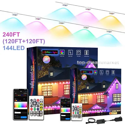 Permanent Outdoor Lamp 240ft Smart RGB 144 LED Eaves Lights APP&Voice Control • $264.99